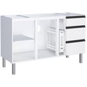 Ver imagem 2 de Gabinete em Aço Gaia Branco para Pias de 1,50 Metros com 3 Portas e 3 Gavetas - P101302 - Cozimax