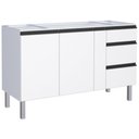 Ver imagem 1 de Gabinete em Aço Gaia Branco para Pias de 1,50 Metros com 3 Portas e 3 Gavetas - P101302 - Cozimax