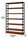 Ver imagem 4 de Estante Multiuso Organizador Livreiro Estilo Industrial 180x150 Preto Imbuia