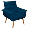Poltrona Decorativa Moderna Sala de Estar e Recepção Monza Pés Palito Veludo Azul - Desk Design - 8