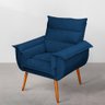 Poltrona Decorativa Moderna Sala de Estar e Recepção Monza Pés Palito Veludo Azul - Desk Design - 2
