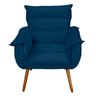 Poltrona Decorativa Moderna Sala de Estar e Recepção Monza Pés Palito Veludo Azul - Desk Design - 5