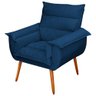 Poltrona Decorativa Moderna Sala de Estar e Recepção Monza Pés Palito Veludo Azul - Desk Design - 1