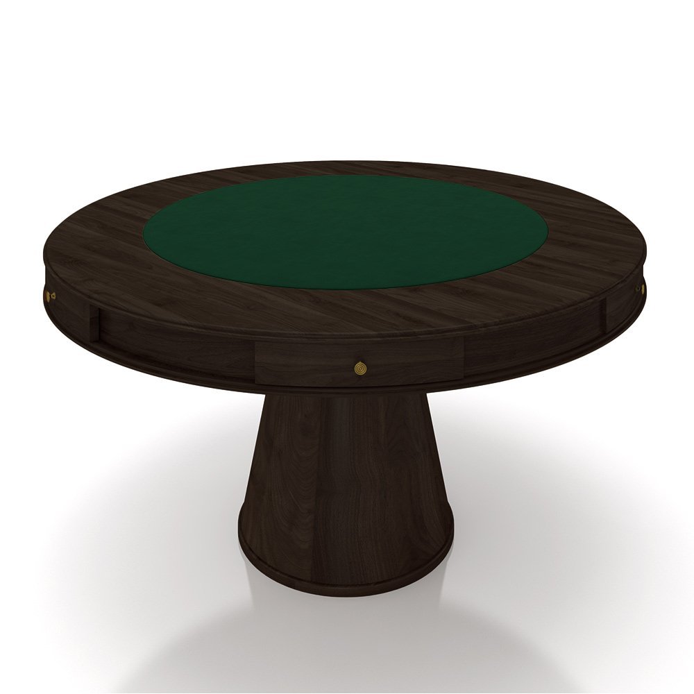 Conjunto Mesa de Jogos Carteado Bellagio Tampo Reversível e 6 Cadeiras Madeira Poker Base Cone Velud - 2