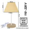 Abajur Infantil Momy Menina Menino Luminária para Quarto de Bebê – Cor Bege - 2