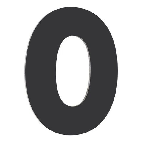 Número Residencial de Alumínio Composto Preto Nº 0 - PR3000/0 - PINCEIS ATLAS Número Residencial de 