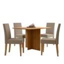 Ver imagem 2 de Conjunto Mesa de Jantar Helo 120cm 4 Cadeiras Jade Revestidas em Suede Carvalho Yescasa