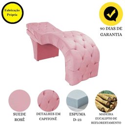 Maca Estofada Reclinável Sobrancelhas Cílios Suede Simaria Cor:rosê - 4