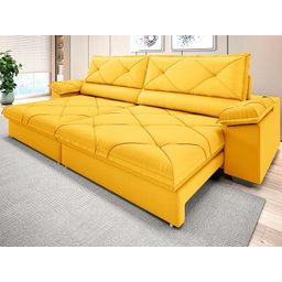 Sofá com Carregador Usb e Molas no Assento Retrátil Reclinável Nice 2,90m Velosuede - Netsofas - 1