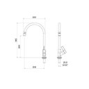 Ver imagem 2 de Torneira de Cozinha Bica MOV Balcao 1173 C 36 BGA AA BL Meber Metais