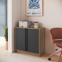 Ver imagem 2 de Armário Balcão para Escritorio com 2 Portas 80x37x73cm Mel G