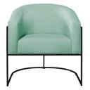 Ver imagem 5 de Kit 02 Poltronas Luiza Base de Ferro Preto Suede Azul Tiffany