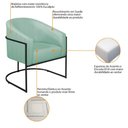 Ver imagem 7 de Kit 02 Poltronas Luiza Base de Ferro Preto Suede Azul Tiffany