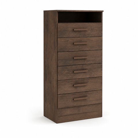 Cômoda Rack 6 Gavetas com Nicho Café Formimóveis