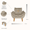 Poltrona Sofazinho Mini Infantil em Suede para Criança Bege - 4