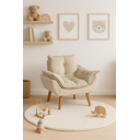 Ver imagem 5 de Poltrona Sofazinho Mini Infantil em Suede para Criança Bege