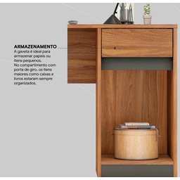 Mesa Escrivaninha Home Office Quarto Sala Escritorio 1 Porta 1 Gaveta Morada Cor Nature - 9