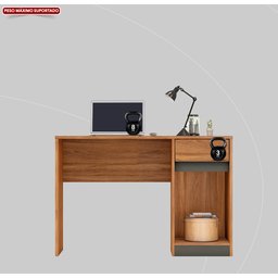 Mesa Escrivaninha Home Office Quarto Sala Escritorio 1 Porta 1 Gaveta Morada Cor Nature - 6