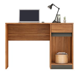Mesa Escrivaninha Home Office Quarto Sala Escritorio 1 Porta 1 Gaveta Morada Cor Nature