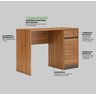 Mesa Escrivaninha Home Office Quarto Sala Escritorio 1 Porta 1 Gaveta Morada Cor Nature - 7
