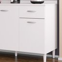 Ver imagem 3 de Balcão Gabinete para Pia 120cm 3 Portas sem Tampo Branco - Poquema