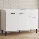 Ver imagem 1 de Balcão Gabinete para Pia 120cm 3 Portas sem Tampo Branco - Poquema