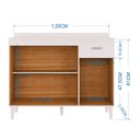 Ver imagem 4 de Balcão Gabinete para Pia 120cm 3 Portas sem Tampo Branco - Poquema
