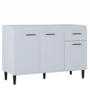 Ver imagem 2 de Balcão Gabinete para Pia 120cm 3 Portas sem Tampo Branco - Poquema