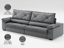 Ver imagem 5 de Sofá com Carregador Usb e Molas no Assento Retrátil Reclinável Nice 2,10m Velosuede - Netsofas