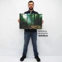 Ver imagem 2 de Quadro Decorativo Floresta Verde em tela Canvas TACOLADO PAPEL DE PAREDE Moldura Flutuante 4,5cm Fre