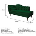 Ver imagem 5 de Diva Recamier Diana 140cm Lado Direito Suede - ADJ Decor - Verde