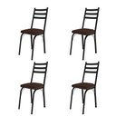 Ver imagem 1 de Kit com 4 Cadeiras de Jantar Aço Tubular 141 Sf Preto/imbuia - Movelpolo