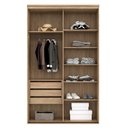 Ver imagem 3 de Guarda Roupa Solteiro 2 Portas 1 Espelho 1,38m Lotus Belmax:Carvalho