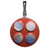 Frigideira 4 Ovos Multiuso Divisórias Antiaderente Grill Vermelho - 3