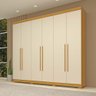 Guarda Roupa Casal 6 Portas 4 Gavetas Núbia Nature/Off White 100% MDF - 2