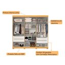 Ver imagem 5 de Guarda Roupa Casal 6 Portas 4 Gavetas Núbia Nature/Off White 100% MDF