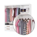 Ver imagem 6 de Guarda-roupa Solteiro Aria 6 Portas 6 Gavetas Branco - Pnr Móveis