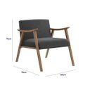 Ver imagem 4 de Conjunto 2 Poltronas Decorativas Livia tecido Cinza Escuro Madeira Nogueira Nobre Poltronas do Sul
