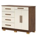 Ver imagem 5 de Cômoda Sapateira 5 Gavetas 2 Portas 122 Cm Siri 20019 Vlr Imbuia Campanhe