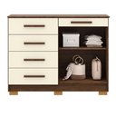 Ver imagem 3 de Cômoda Sapateira 5 Gavetas 2 Portas 122 Cm Siri 20019 Vlr Imbuia Campanhe