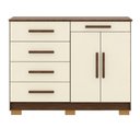Ver imagem 2 de Cômoda Sapateira 5 Gavetas 2 Portas 122 Cm Siri 20019 Vlr Imbuia Campanhe