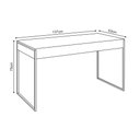 Ver imagem 3 de Escrivaninha Industrial Madeira Padrão Office Branca Malta 137x53cm com Base Cobre