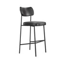 Ver imagem 2 de Conjunto 2 Banquetas Alta Stela Couríssimo Preto Base Metálica Preta - Vallisa Decor