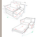 Ver imagem 2 de Poltrona Cama com Baú | Tampo Lateral & Tecido Linho