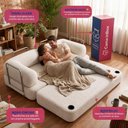Ver imagem 4 de Sofá Cama Orbe 1,90m Xpand Tech Tecido Boucle Bege Claro Cama Inbox