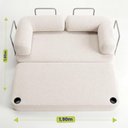 Ver imagem 6 de Sofá Cama Orbe 1,90m Xpand Tech Tecido Boucle Bege Claro Cama Inbox