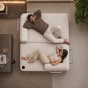 Ver imagem 7 de Sofá Cama Orbe 1,90m Xpand Tech Tecido Boucle Bege Claro Cama Inbox