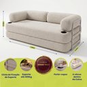 Ver imagem 2 de Sofá Cama Orbe 1,90m Xpand Tech Tecido Boucle Bege Claro Cama Inbox