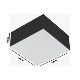 Plafon Valencia Preto 1 Lâmpada 20w 18x18 Bivolt Tualux - 2
