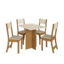 Ver imagem 1 de Conjunto Mesa Jantar 4 Lugares Talita Madeira Cadeiras Estofadas